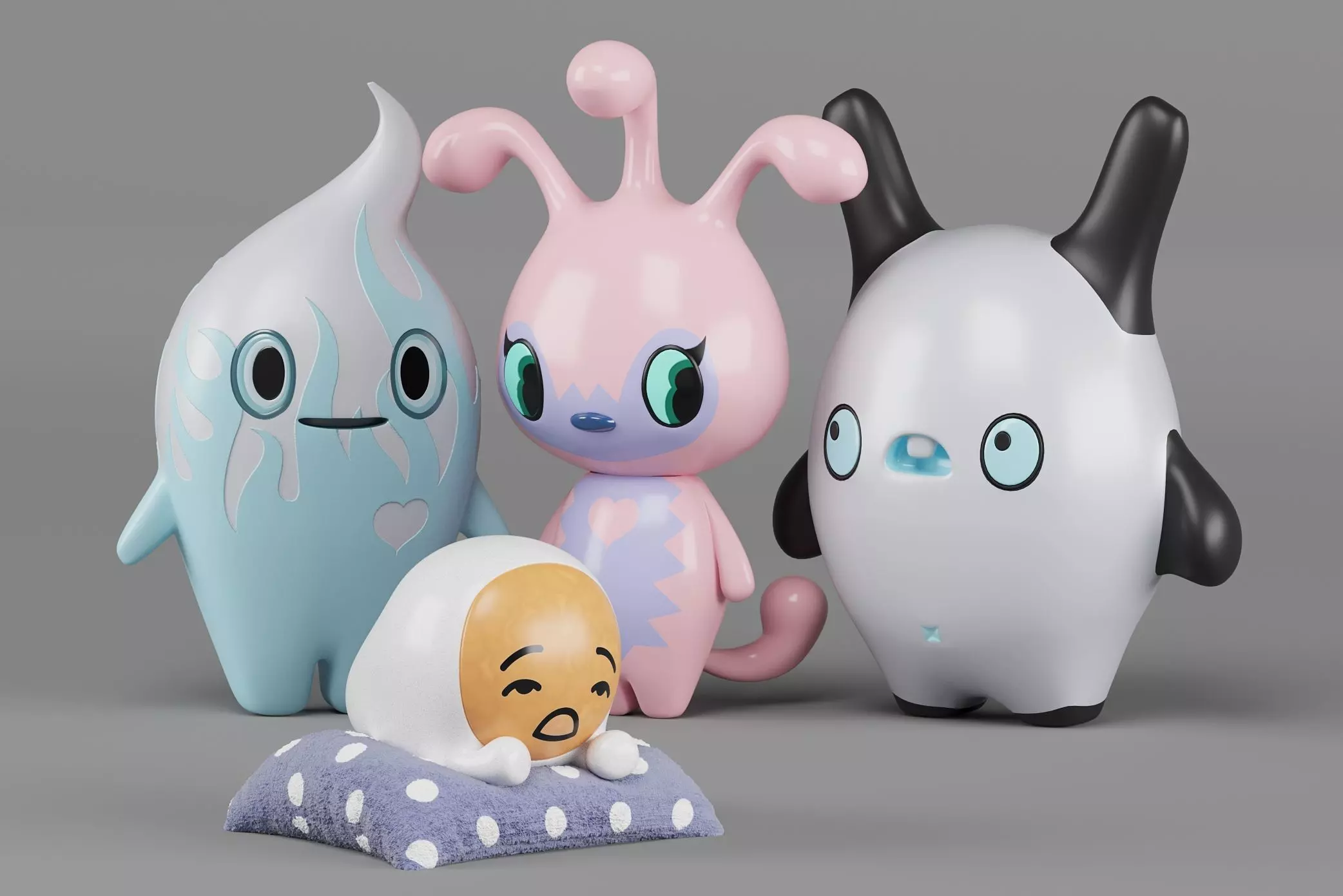 aliens and sleepy toys 3D model_0