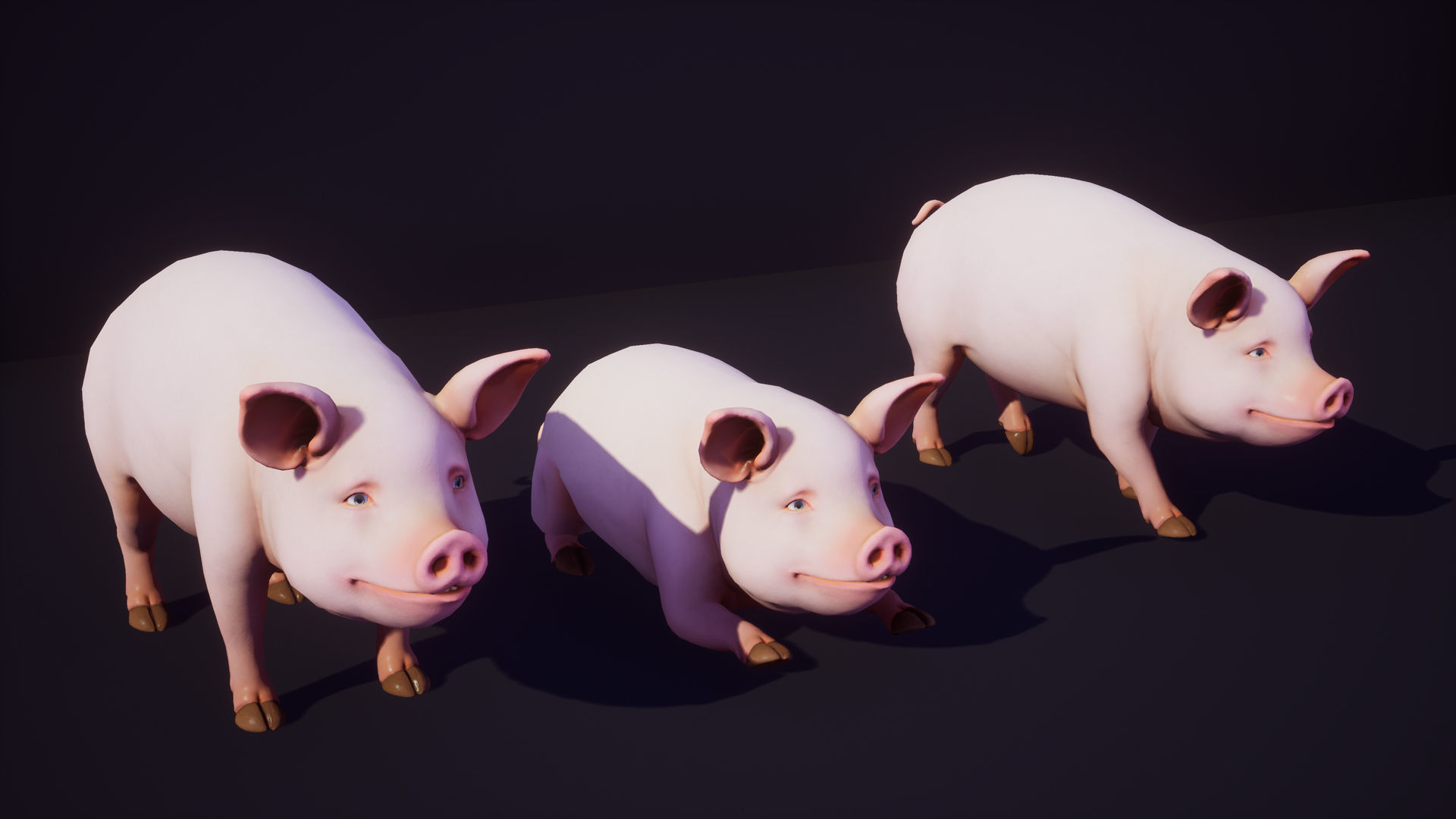 Pig stylized Low-poly 3D model_2