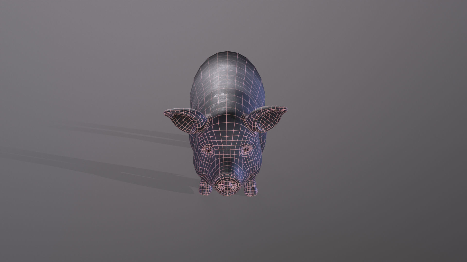 Pig stylized Low-poly 3D model_8