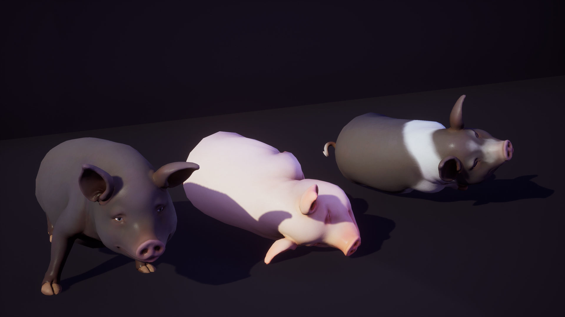 Pig stylized Low-poly 3D model_5