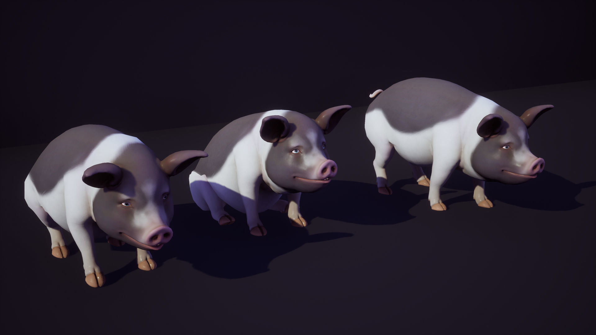 Pig stylized Low-poly 3D model_4