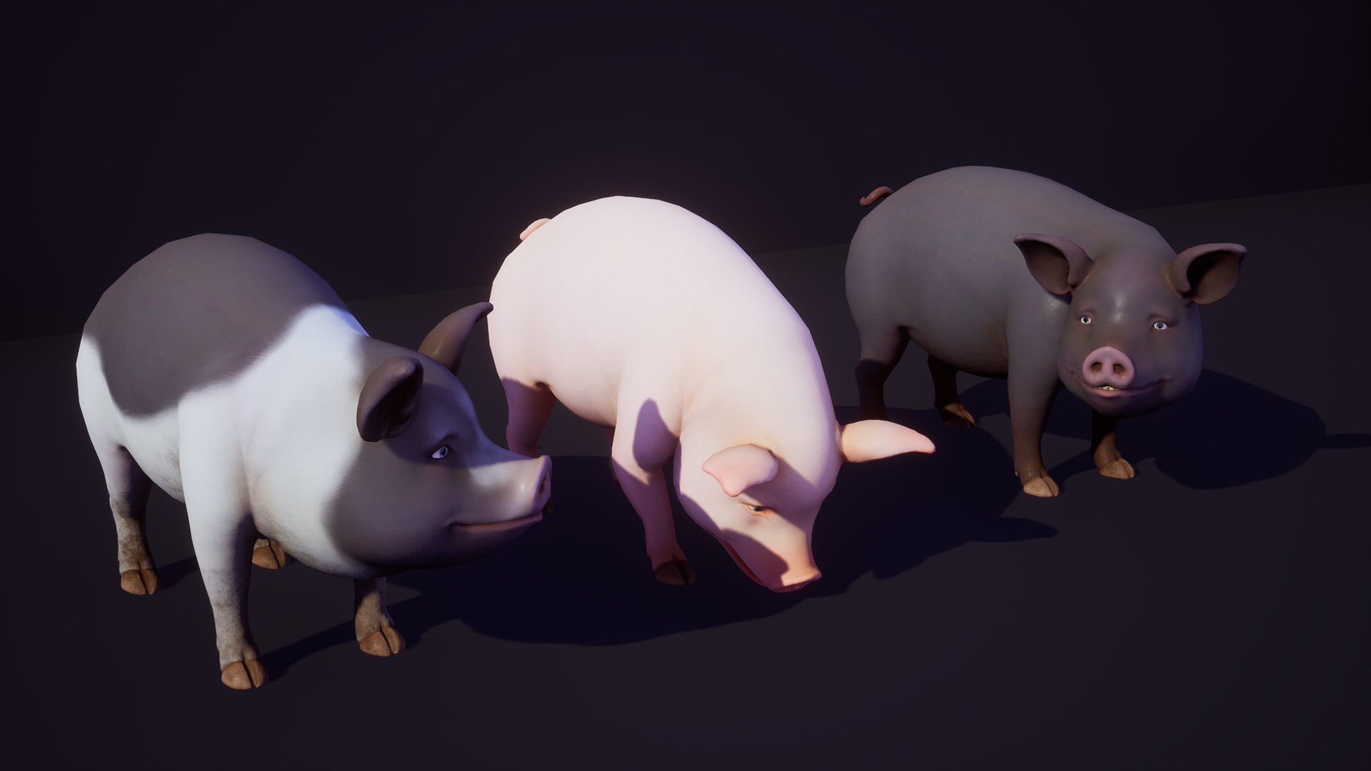 Pig stylized Low-poly 3D model_3