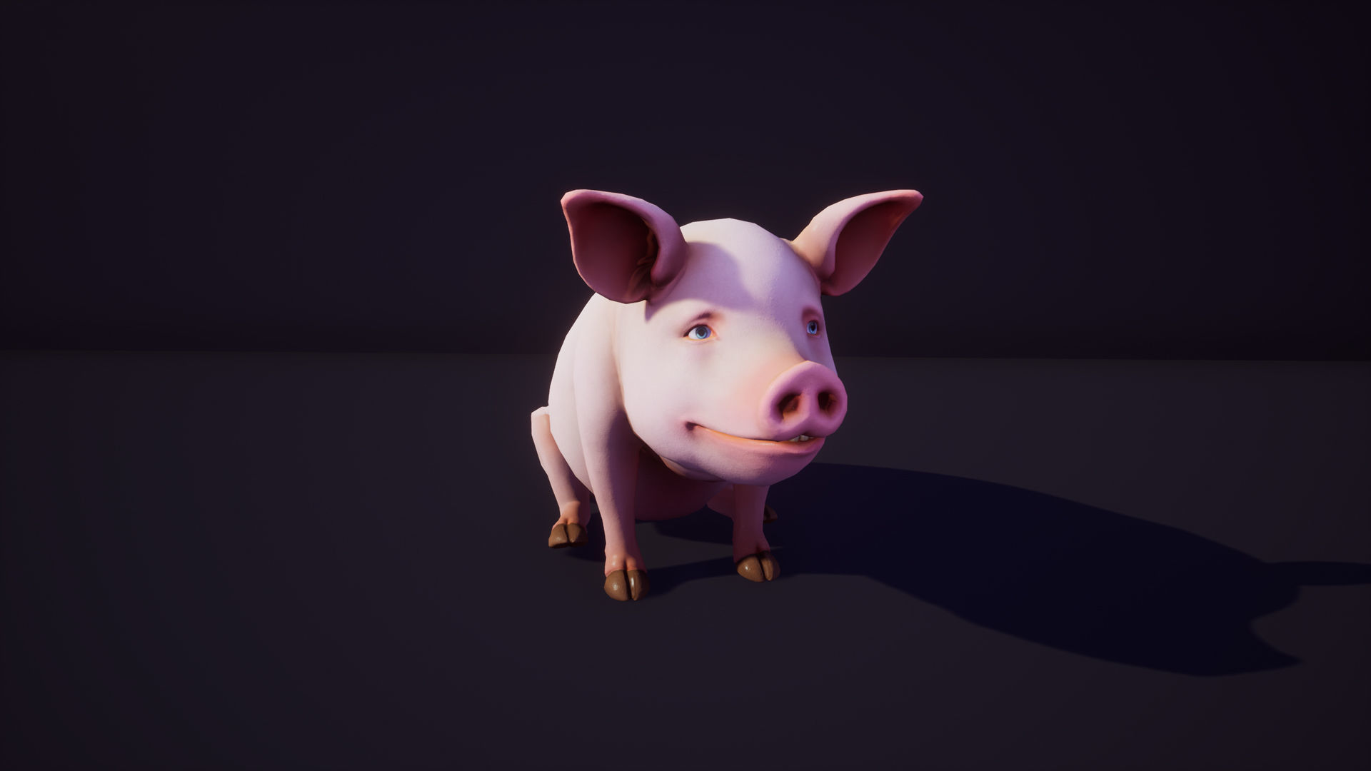 Pig stylized Low-poly 3D model_6