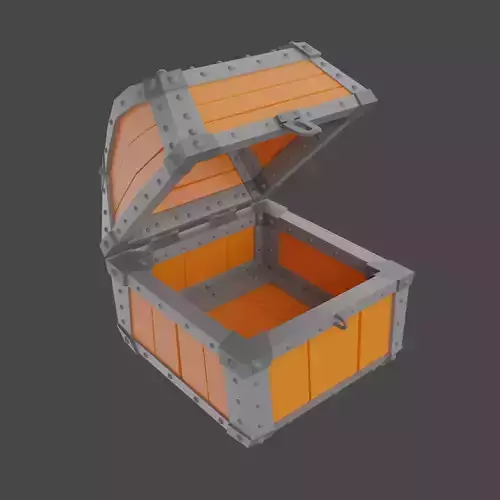 Wooden Medieval Pirate Chest with Iron Parts