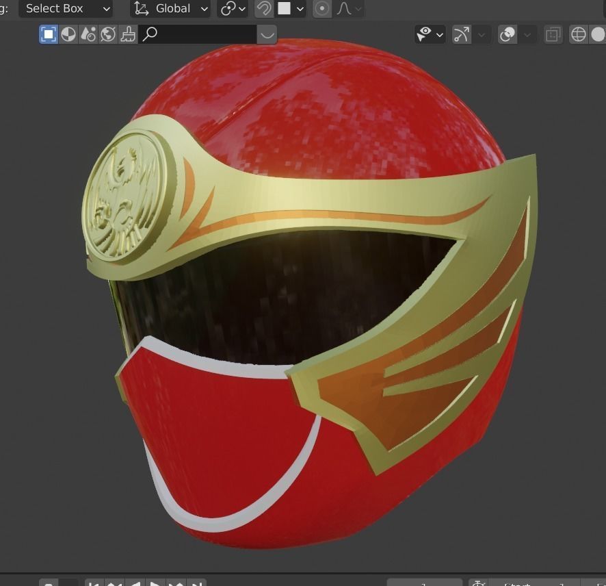 Ninpuu sentai Hurricaneger red 3D print able helmet  3D print model_5