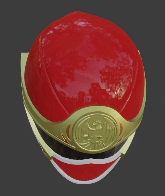 Ninpuu sentai Hurricaneger red 3D print able helmet  3D print model_2