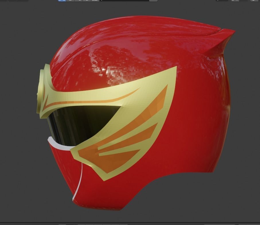 Ninpuu sentai Hurricaneger red 3D print able helmet  3D print model_1