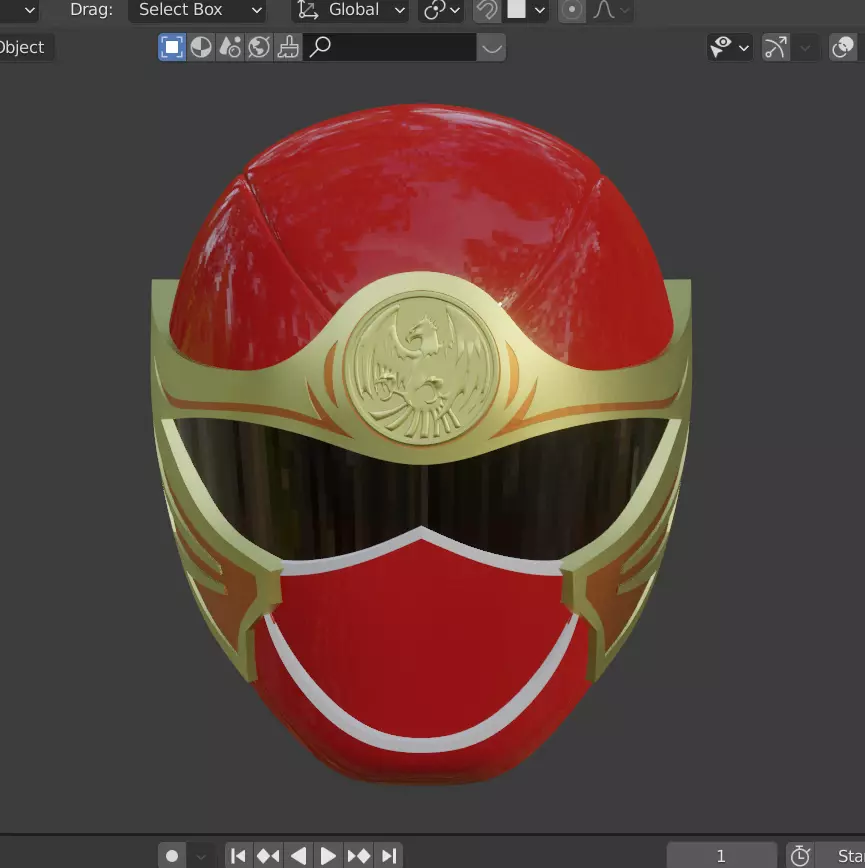 Ninpuu sentai Hurricaneger red 3D print able helmet  3D print model_0