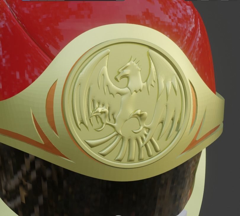 Ninpuu sentai Hurricaneger red 3D print able helmet  3D print model_6