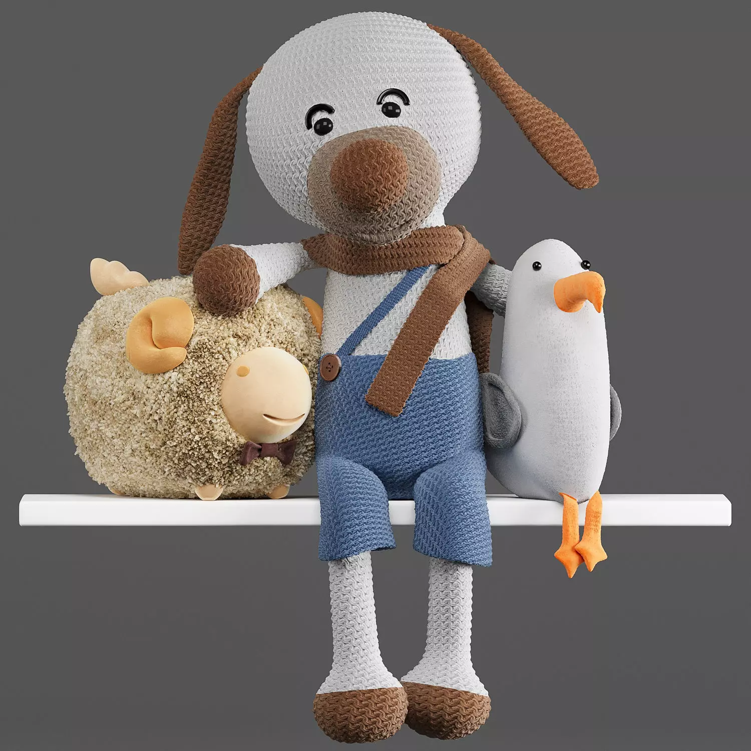 Toys dolls-dog sheep Seagull 3D model