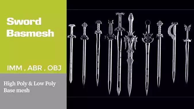 Medieval Sword BaseMesh   IMM brush   ABR brush  OBJ     VOL 01