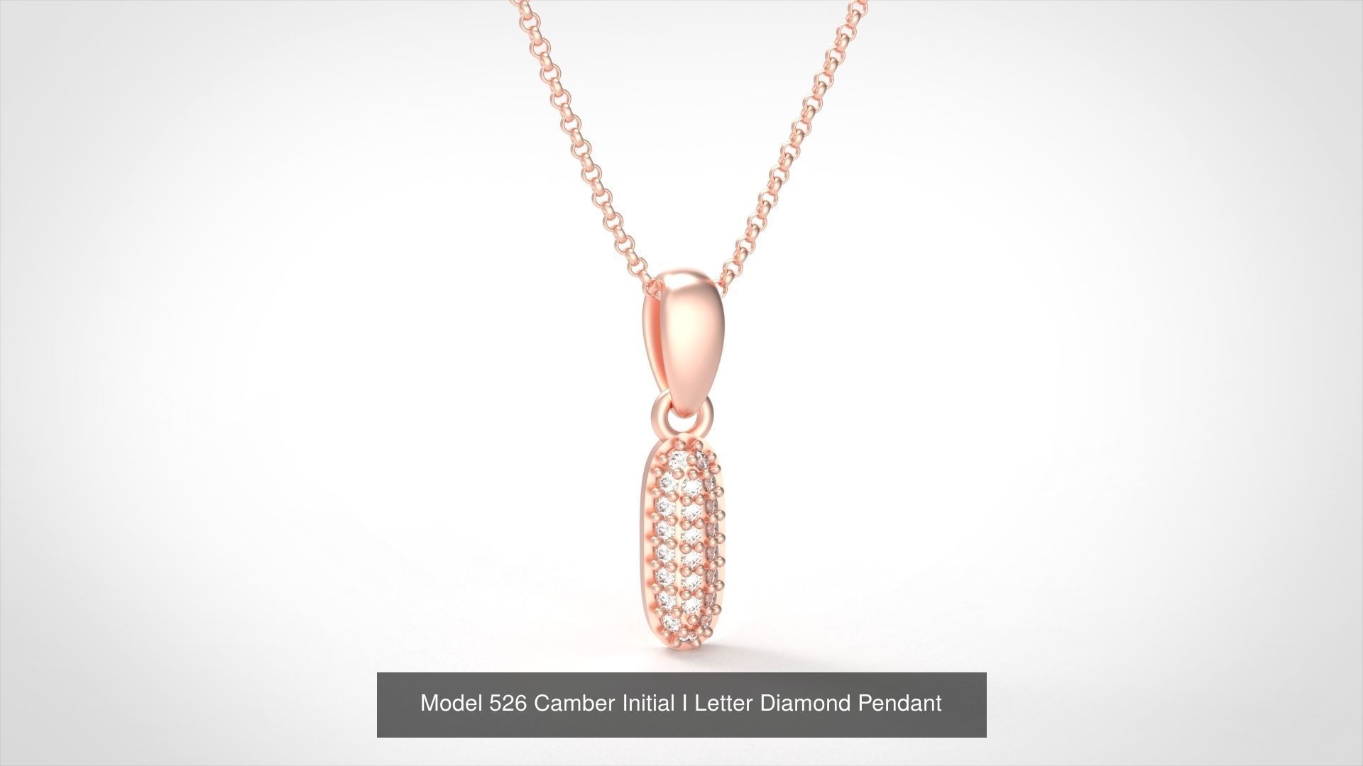 Camber Initial All Letter Diamond Pendant 3D Model Collection_13