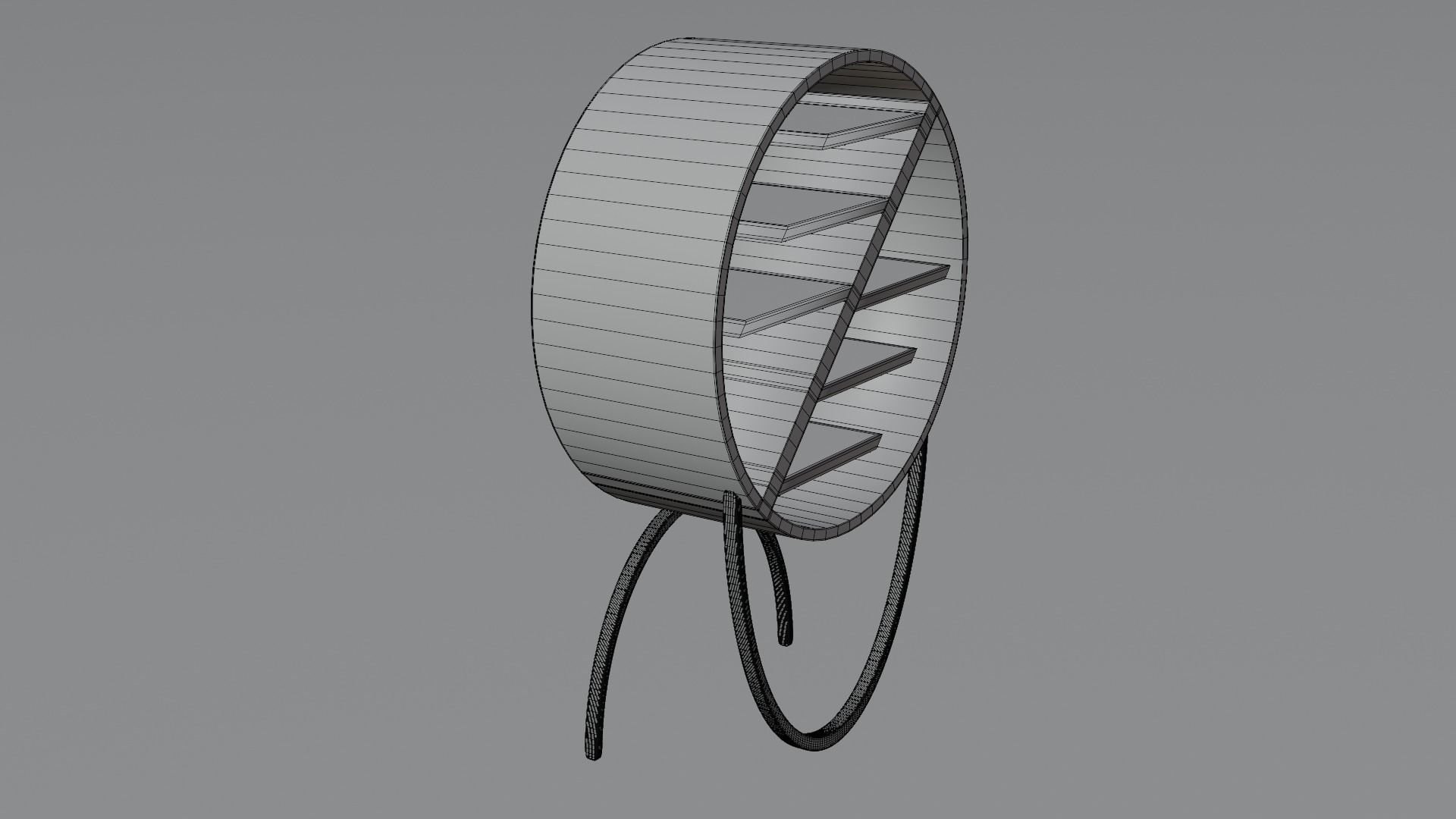 shelf-A01 book shelf with circular shape Free 3D model_3