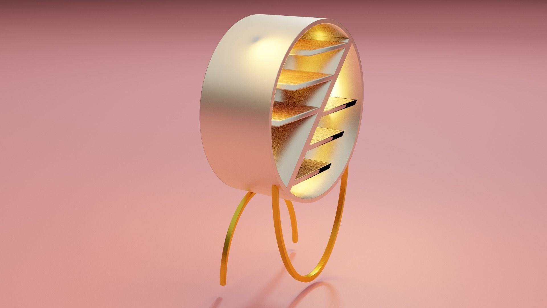 shelf-A01 book shelf with circular shape Free 3D model_2