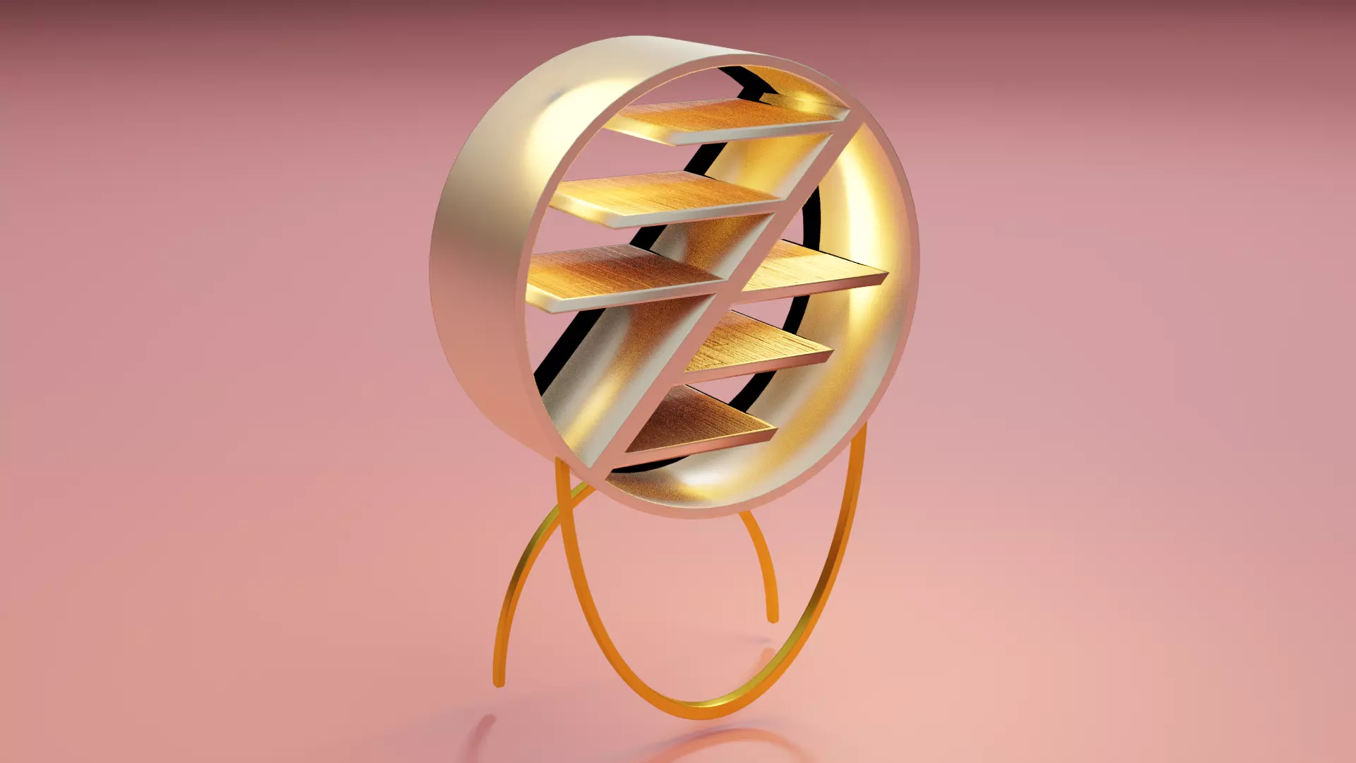 shelf-A01 book shelf with circular shape Free 3D model_0