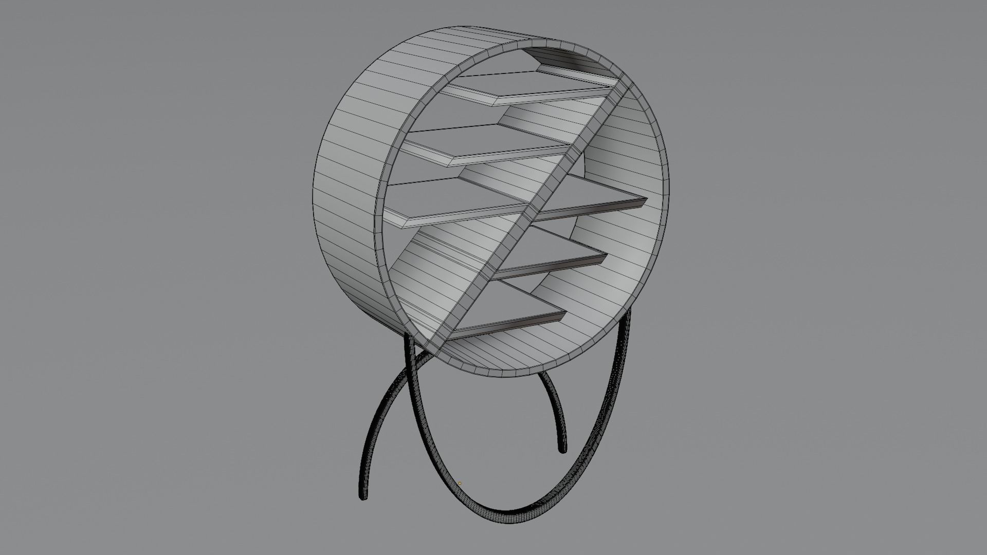 shelf-A01 book shelf with circular shape Free 3D model_1