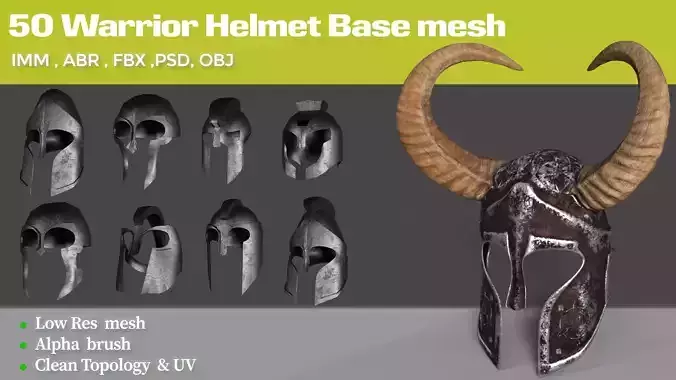 50 Warrior Helmet Base mesh