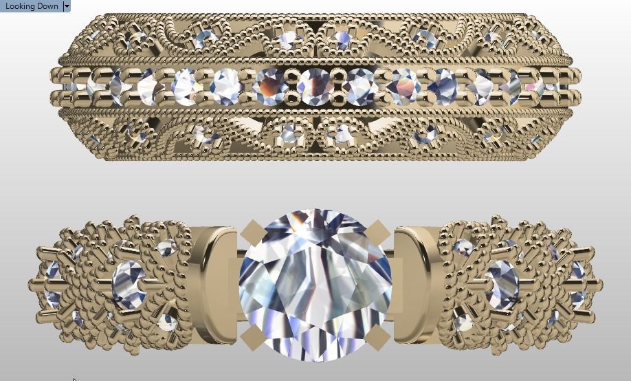 solitaire ring set 3D print model_18