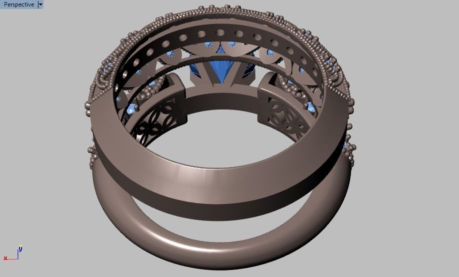 solitaire ring set 3D print model_28