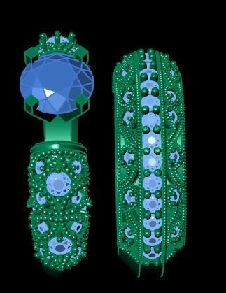 solitaire ring set 3D print model_13