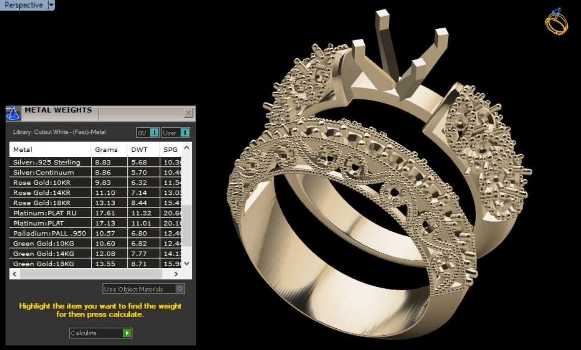 solitaire ring set 3D print model_22