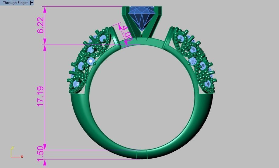 solitaire ring set 3D print model_15