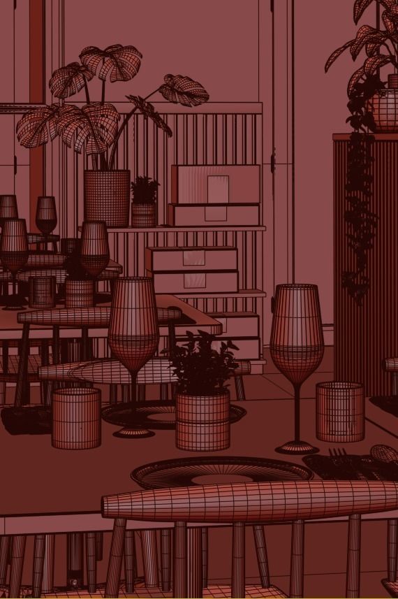 Prado Restaurant Lisbon 3D model_5