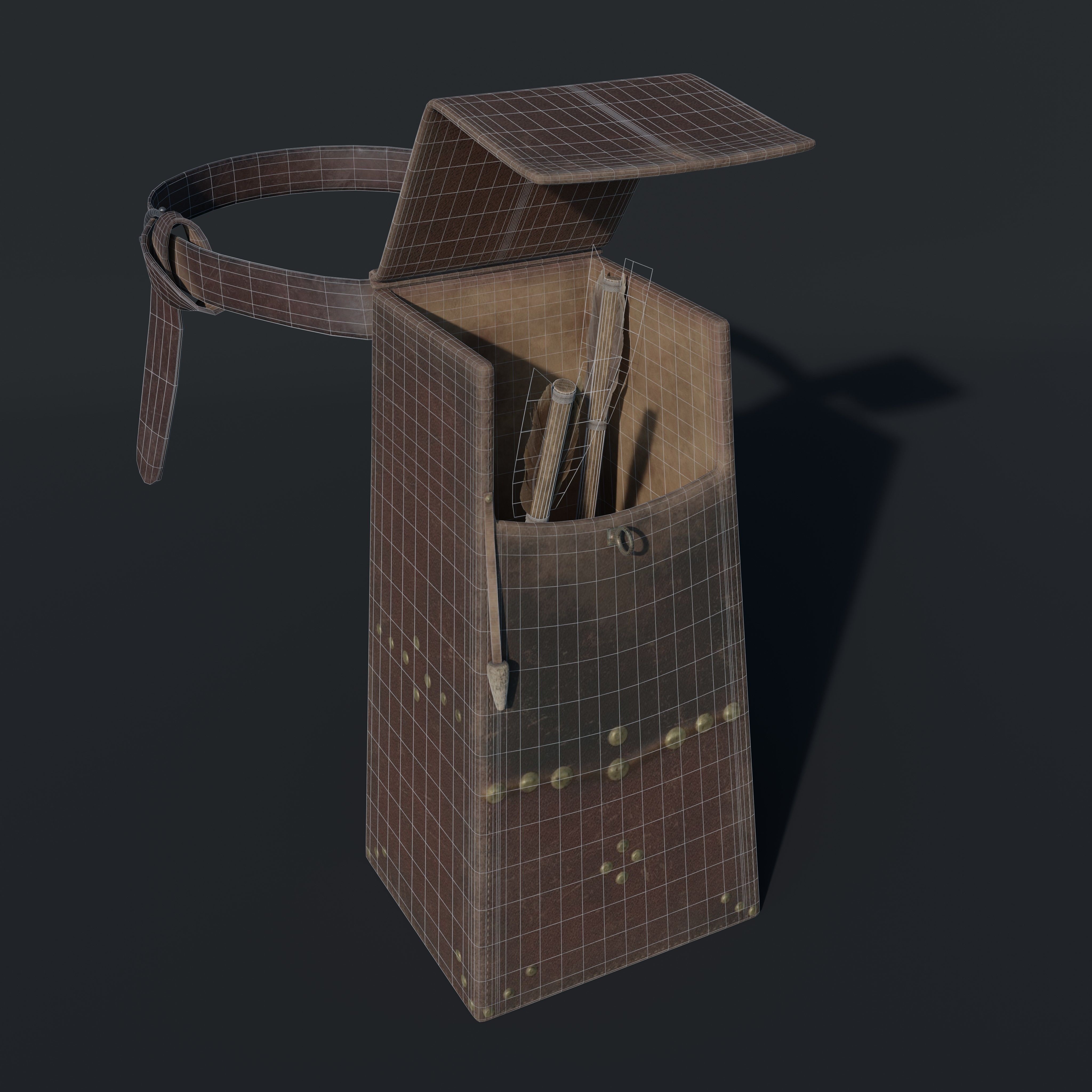 Carcaj - Aljaba Low-poly 3D model_4