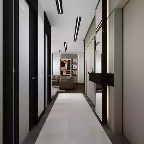 living room and hall