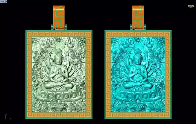 Guan Yin thousand eyes hands -  Avalokistesvara Buddha pendant 