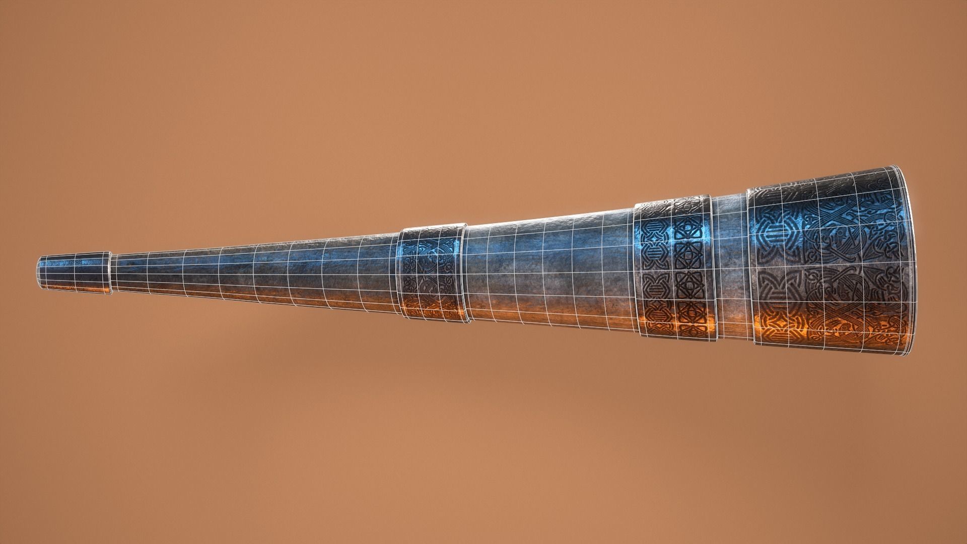 Viking Drinking Horn Low-poly 3D model_8