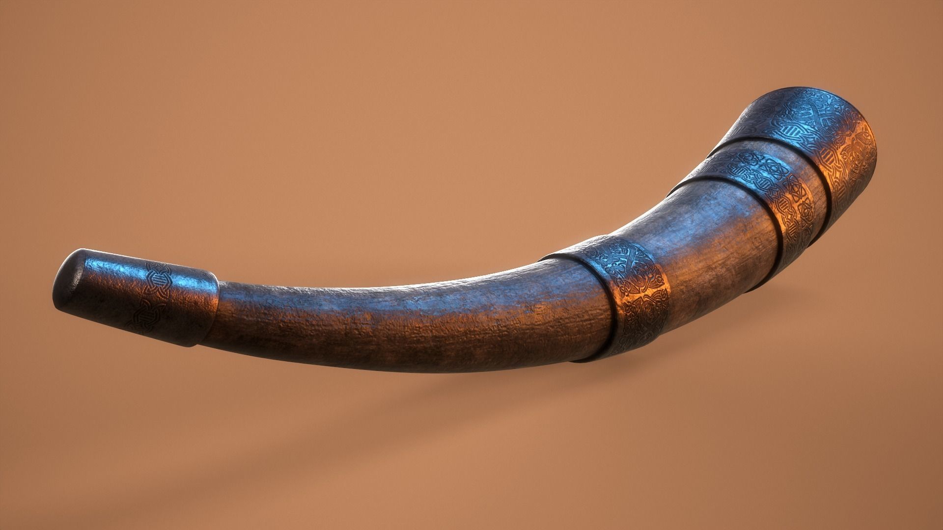 Viking Drinking Horn Low-poly 3D model_2