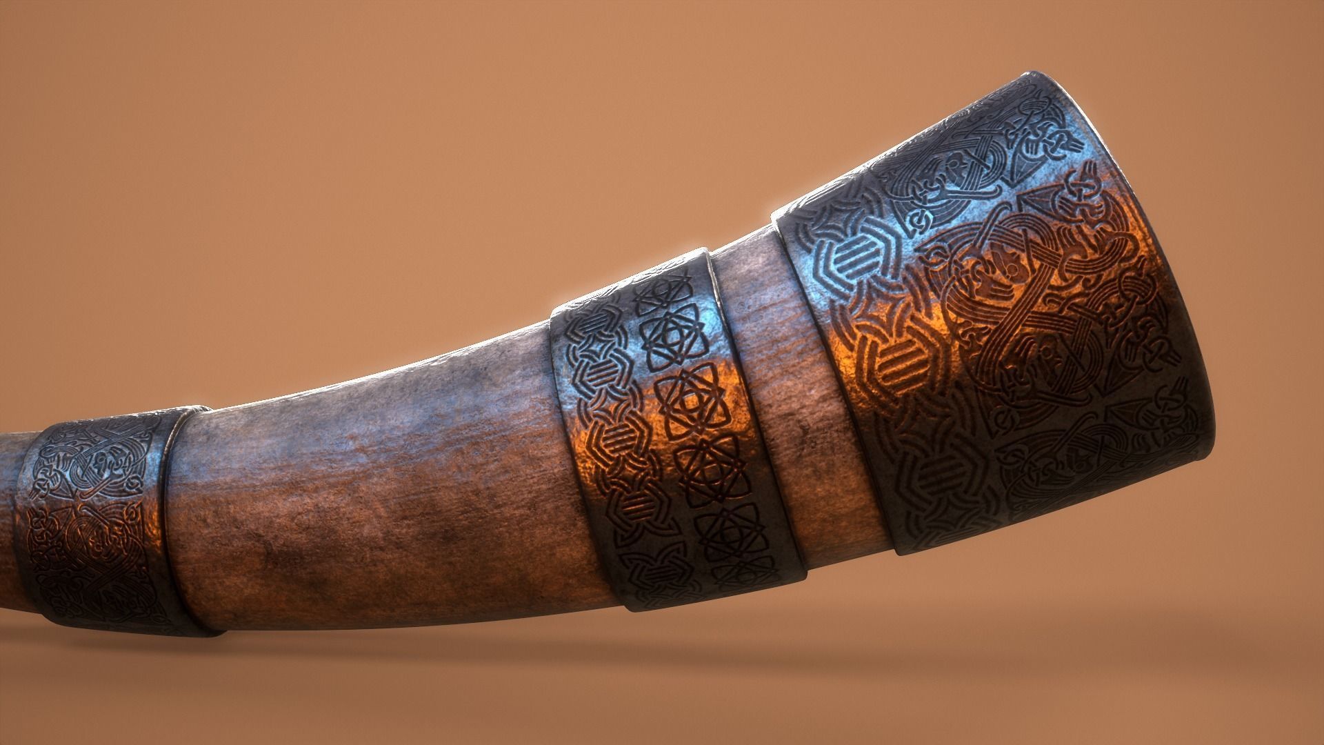 Viking Drinking Horn Low-poly 3D model_5