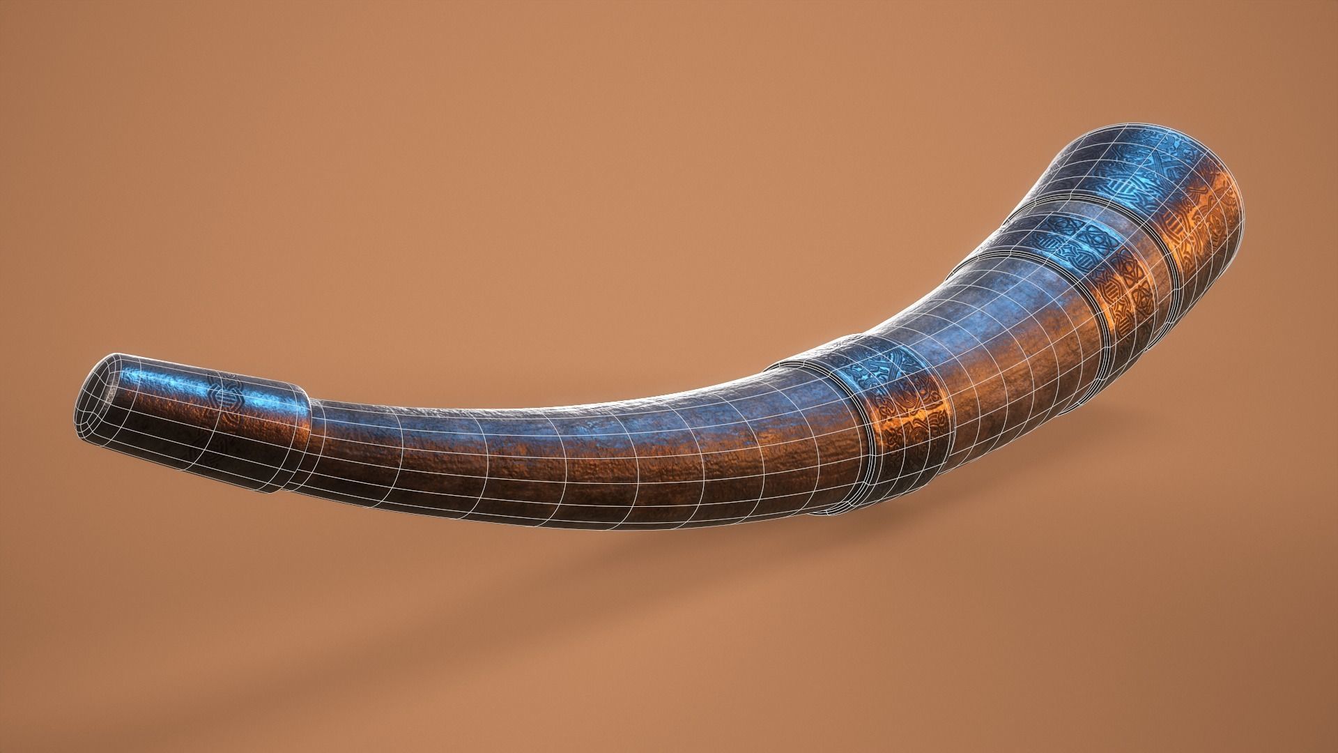 Viking Drinking Horn Low-poly 3D model_9