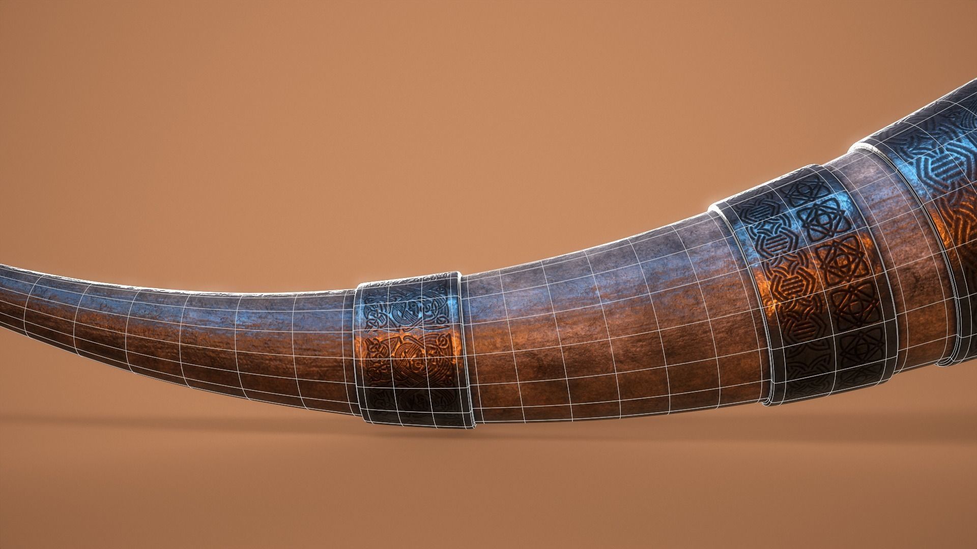 Viking Drinking Horn Low-poly 3D model_11