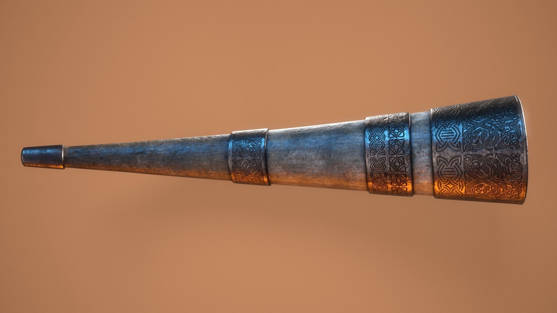 Viking Drinking Horn Low-poly 3D model_1
