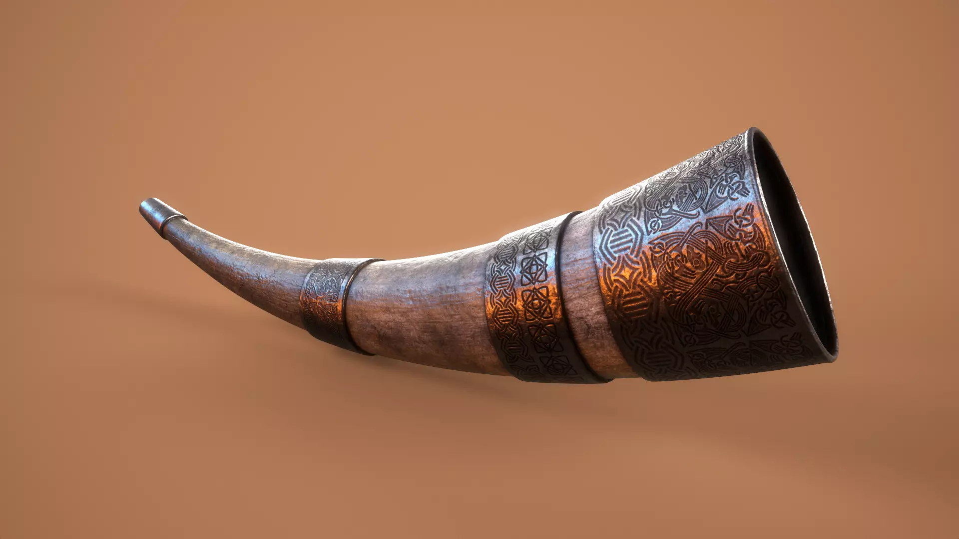 Viking Drinking Horn Low-poly 3D model_0