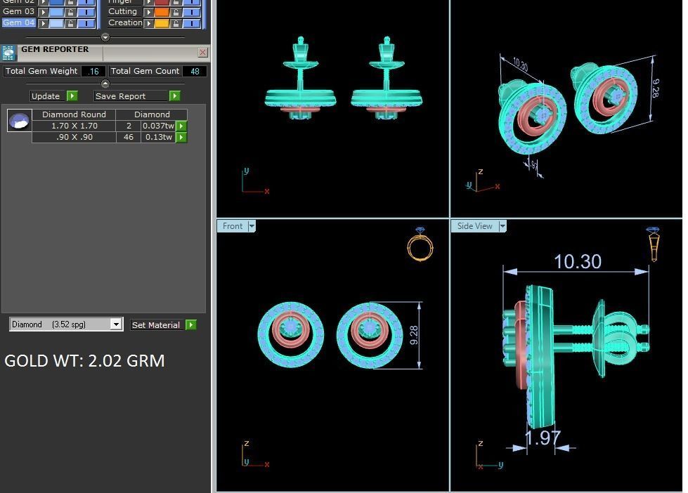 Women Earrings 3D print model_3