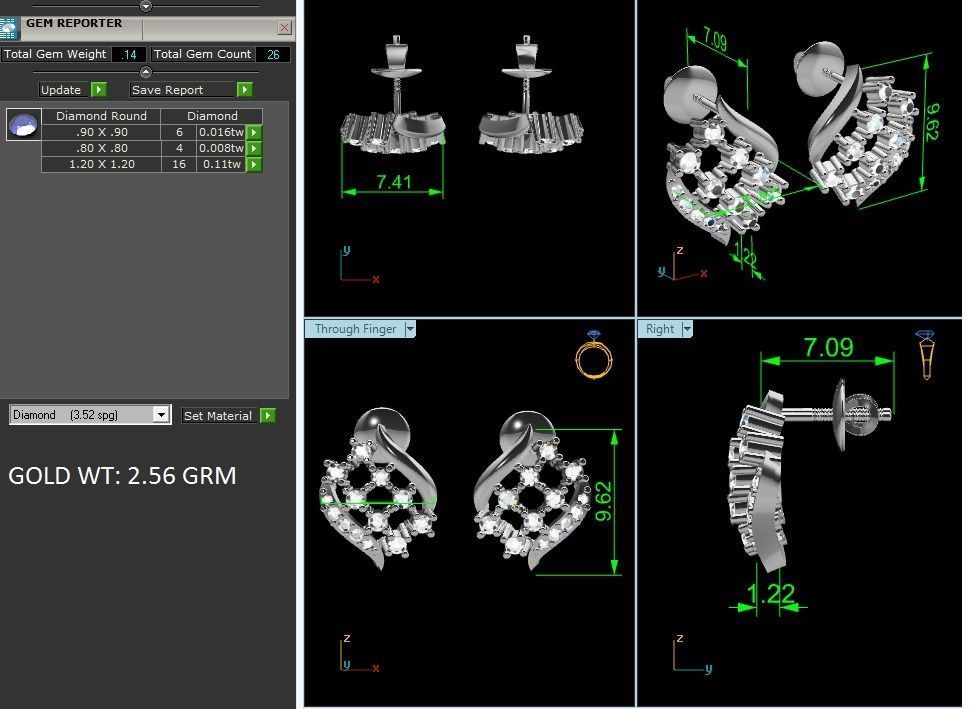 Women Earrings 3D print model_3