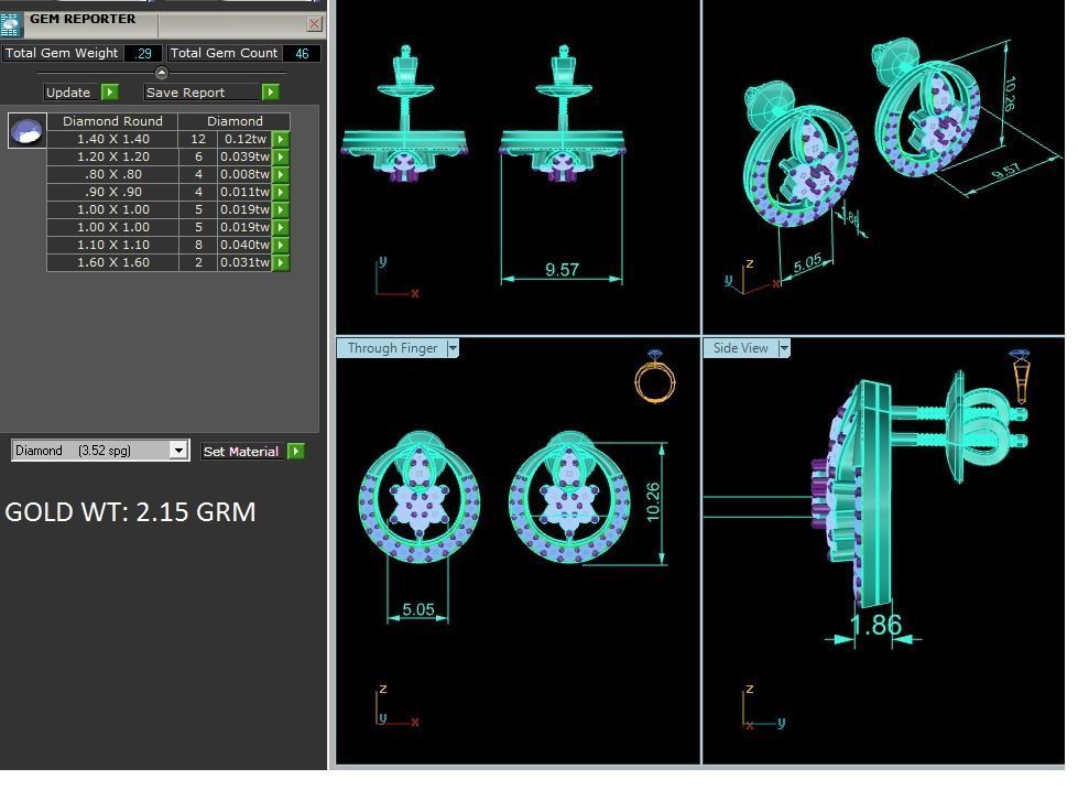 Women Earrings 3D print model_3