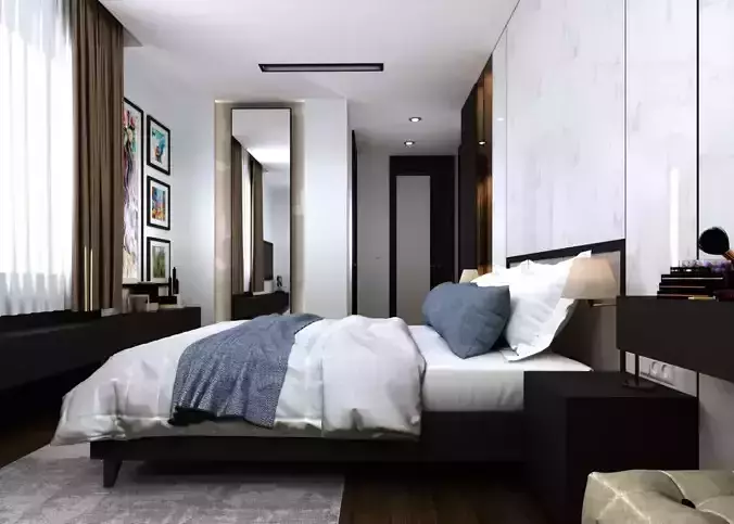 bedroom modern with accents