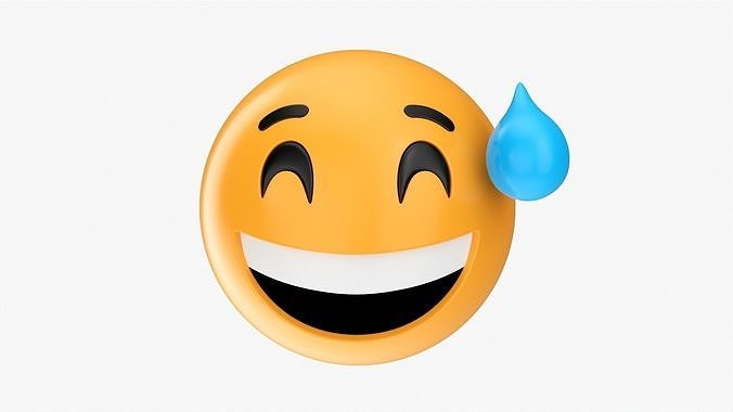 Emoji 044 Laughing with smiling eyes and sweat 3D model