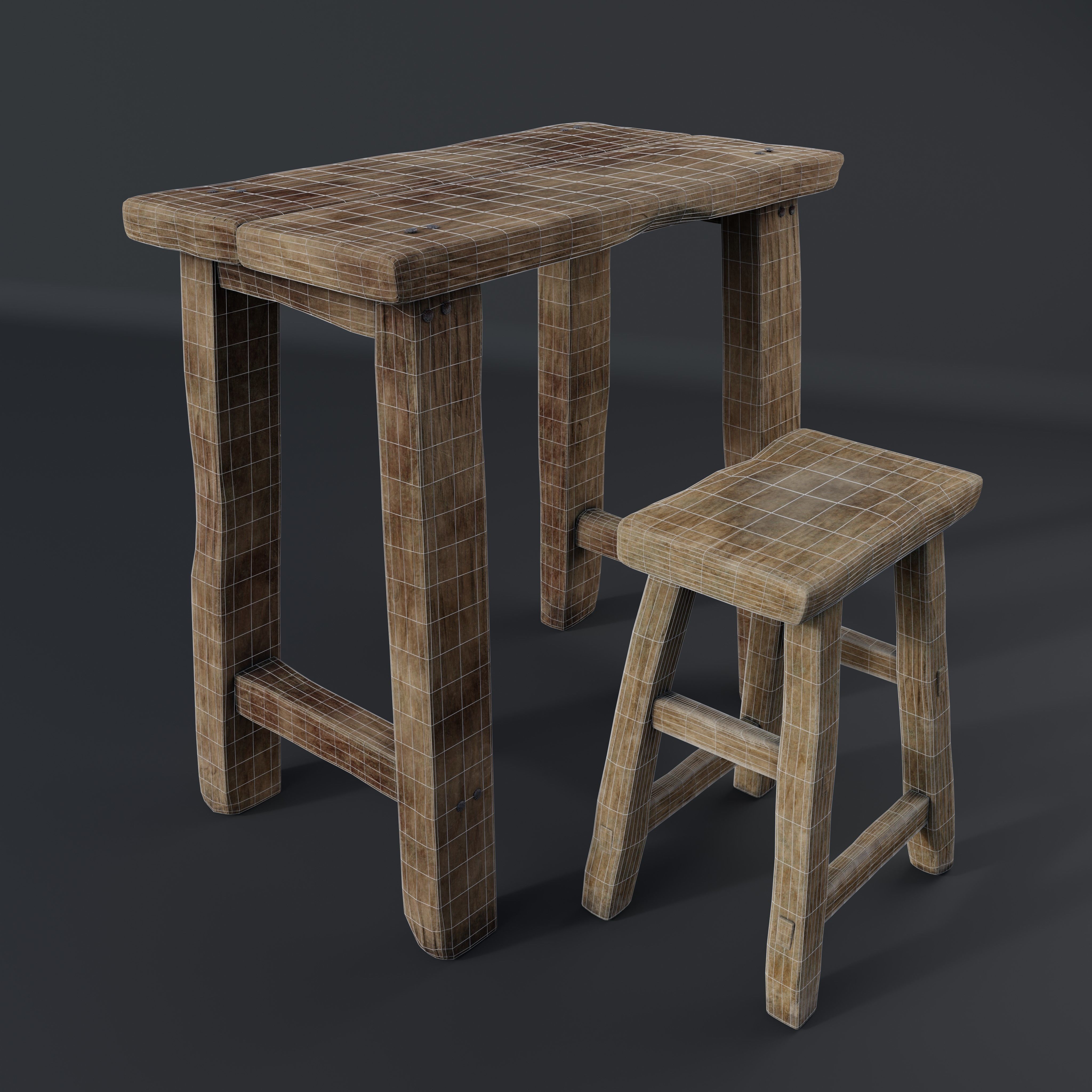 Table-Stool Mesa-Taburete 3D model_2
