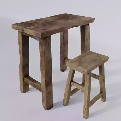 Table-Stool  Mesa-Taburete 3D model