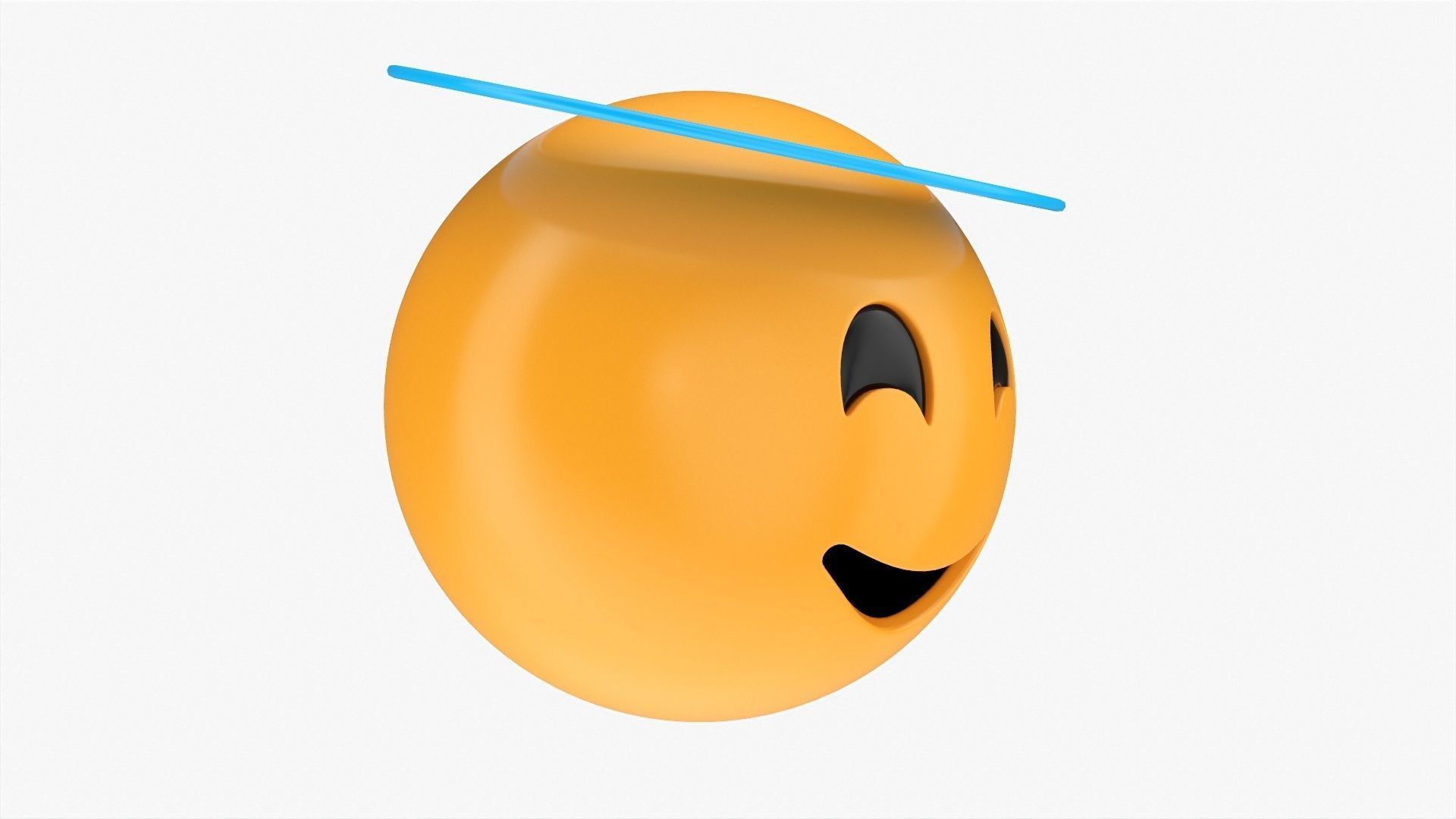 Emoji 047 Smiling with smiling eyes and halo 3D model_1