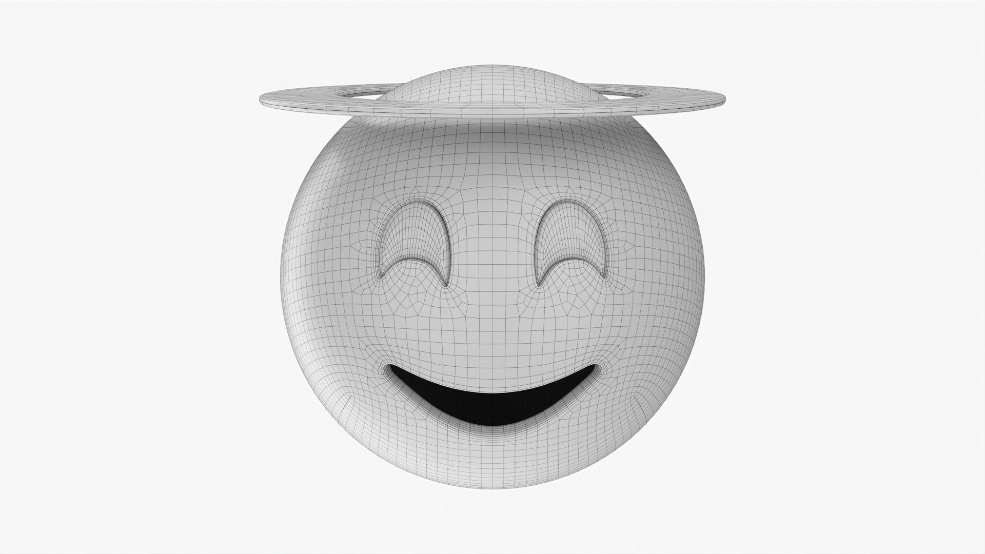 Emoji 047 Smiling with smiling eyes and halo 3D model_5