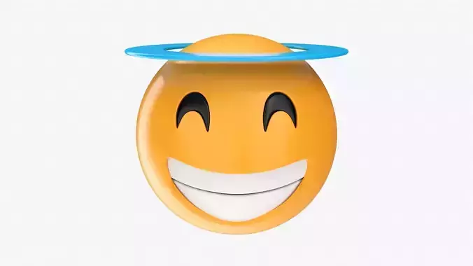 Emoji 048 Laughing with smiling eyes and halo