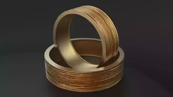 Carved wedding rings 3D print model
