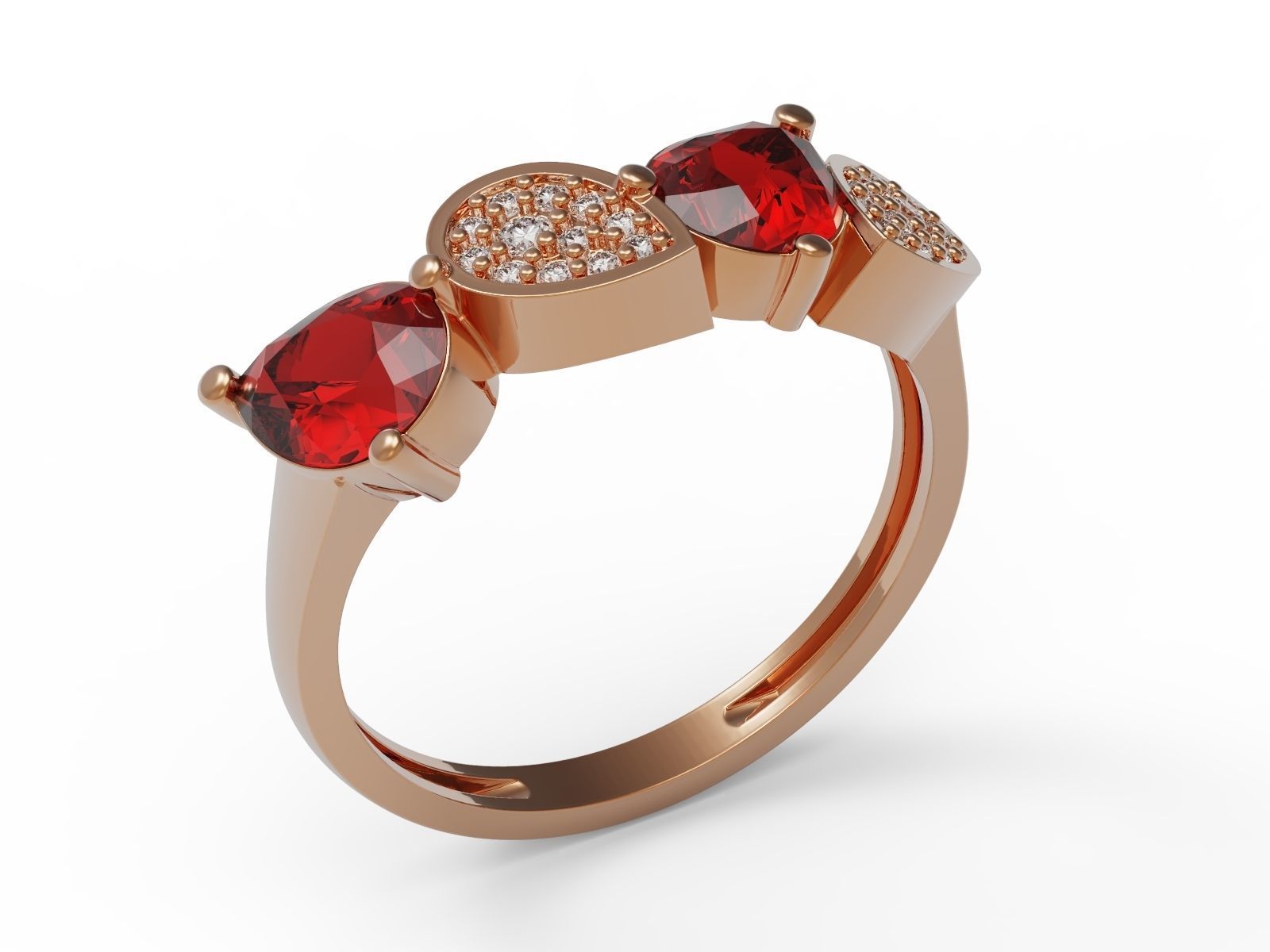 Pear ring 3D print model_3