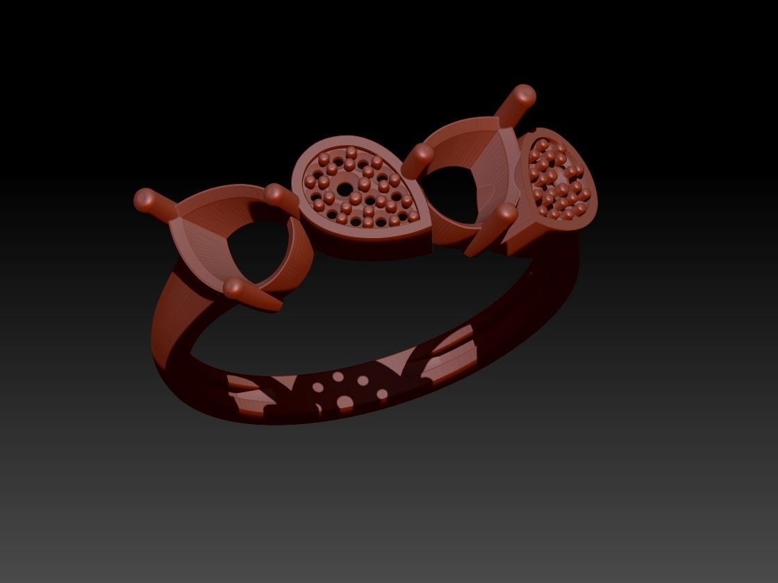 Pear ring 3D print model_1